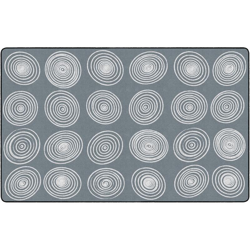 Flagship Carpets Circles Rug, Rectangle, 7ft 6in x 12ft, Gray/White MPN:FE415-44A