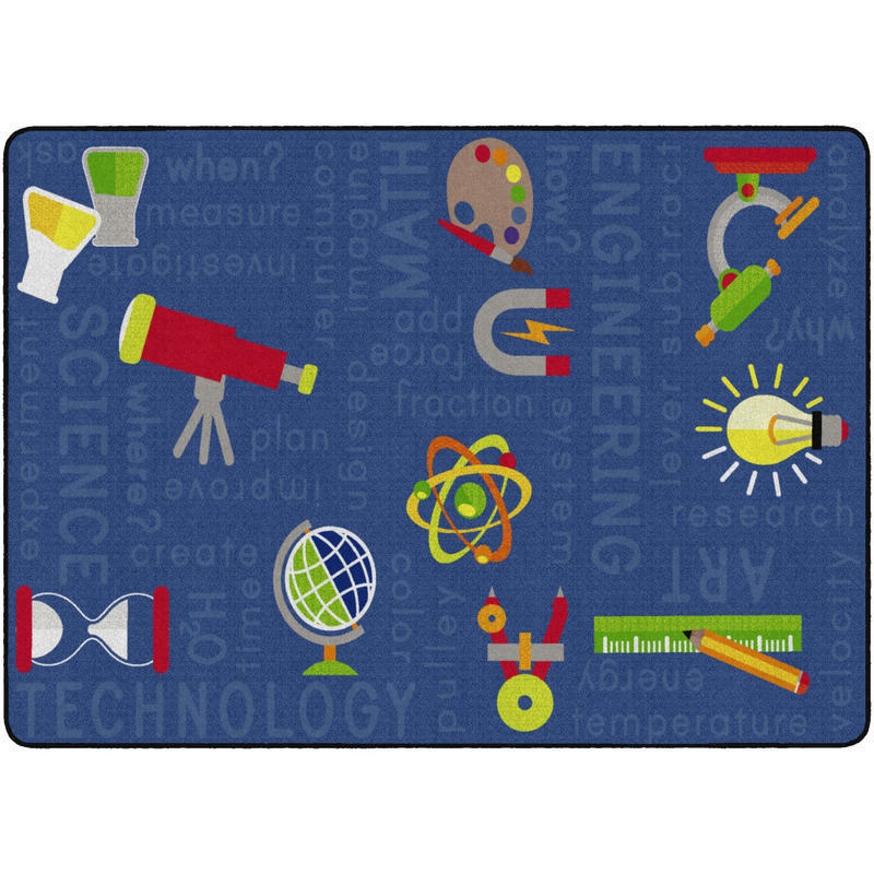 Flagship Carpets STEAM Area Rug, 6ftH x 8ft4inW, Blue MPN:FE437-32A