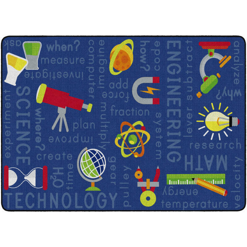 Flagship Carpets STEM Rug, 6ftH x 8ft4inW, Blue MPN:FE439-32A