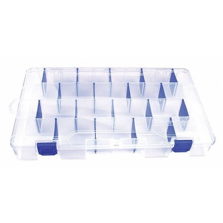 Adjustable Compartment Box, 4 to 35 Compartments, 13-11/16 in L x 8-3/16 in W x 2 in H, Clear MPN:5007