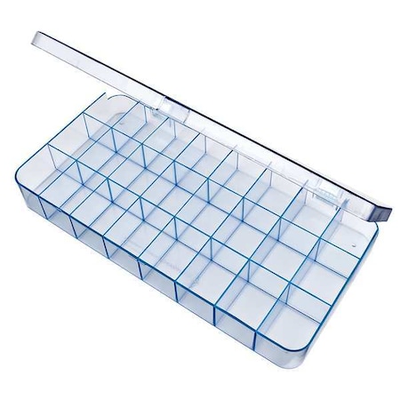 Plastic, Compartment Box, 2-5/16 in D x 1 11/16 in H x 9 in W MPN:5129CL