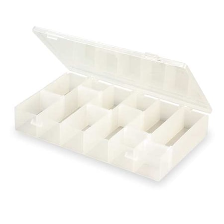 Adjustable Compartment Box with 16 compartments, Plastic, 1 3/4 in H x 6-3/16 in W MPN:T600