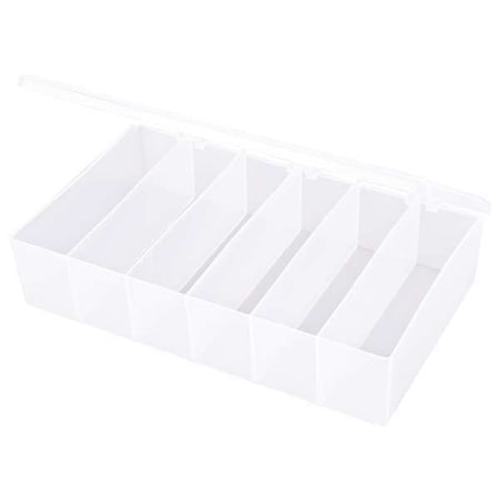 Compartment Box with 6 compartments, Plastic, 2 7/16 in H x 6-3/16 in W MPN:T606D