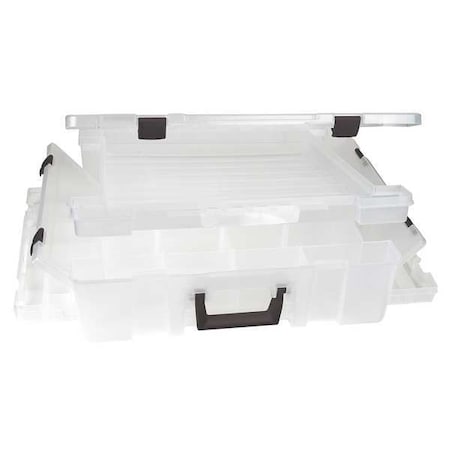 Adjustable Compartment Box with 15 to 24 compartments, Plastic, 5 in H x 16-3/4 in W MPN:T9500