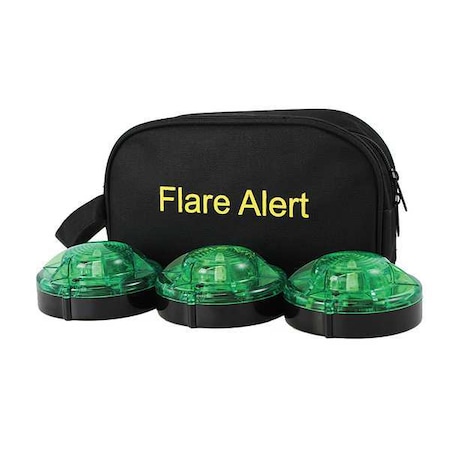 LED Road Flare Kit, Green, 120 FPM, Magnetic Base MPN:B3GBP2