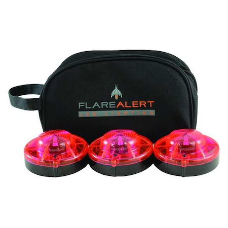 LED Road Flare Kit, Red, 120 FPM, Magnetic Base MPN:B3RB2