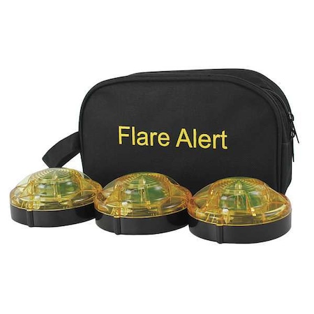 LED Road Flare Kit, Yellow, 120 FPM, Magnetic Base MPN:B3YB2