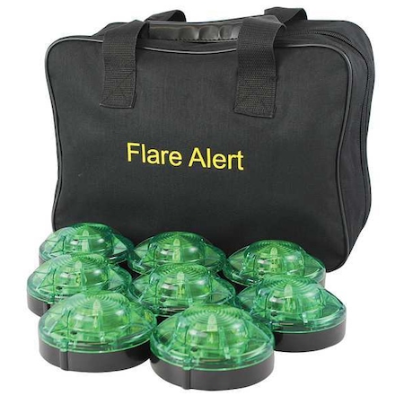 LED Road Flare Kit, Green, 120 FPM, Magnetic Base MPN:B8GBP2ONLY