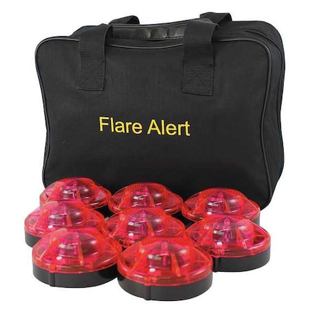 LED Road Flare Kit, Red, 120 FPM, Magnetic Base MPN:B8RB2ONLY