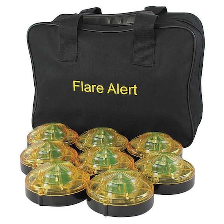 LED Road Flare Kit, Yellow, 120 FPM, Magnetic Base MPN:B8YB2ONLY