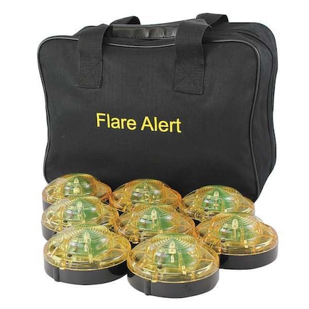 LED Road Flare Kit, Yellow, 120 FPM, Magnetic Base MPN:B8YBP2ONLY