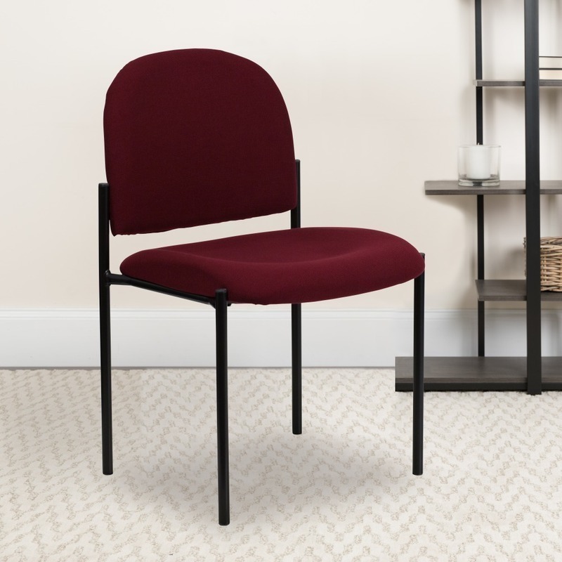Flash Furniture Comfortable Stackable Side Chair, Burgundy/Black MPN:BT-515-1-BY-GG
