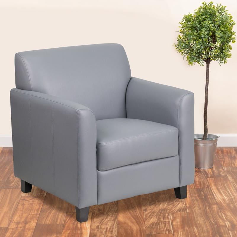 Flash Furniture Hercules Diplomat LeatherSoft Faux Leather Contemporary Guest Chair, Gray MPN:BT8271GY