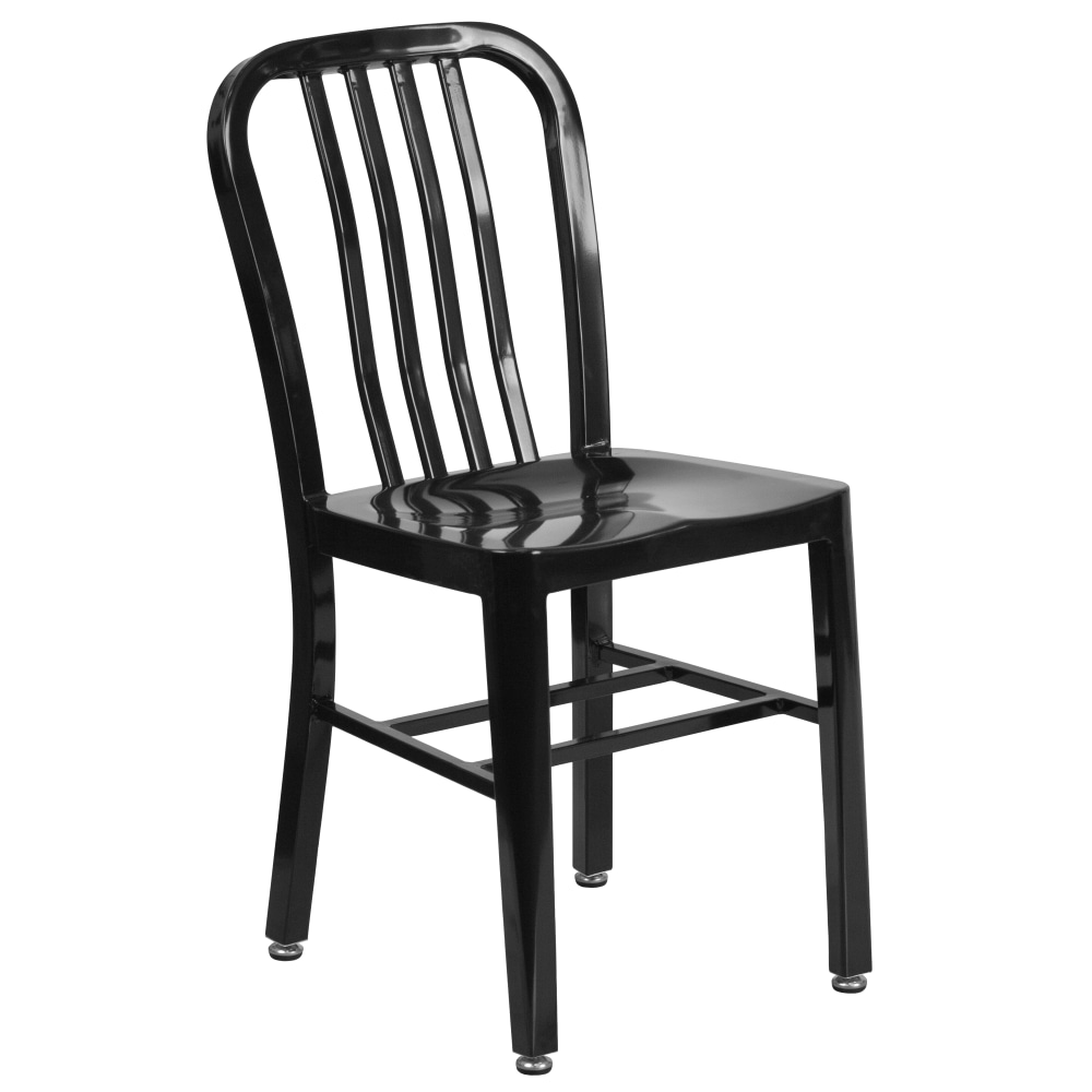 Flash Furniture Commercial-Grade Metal Indoor/Outdoor Chair, Black MPN:CH6120018BK