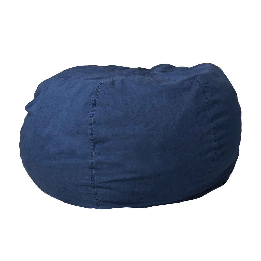 Flash Furniture Oversized Bean Bag Chair For Kids And Adults, Denim MPN:DGBEANLGDENIM