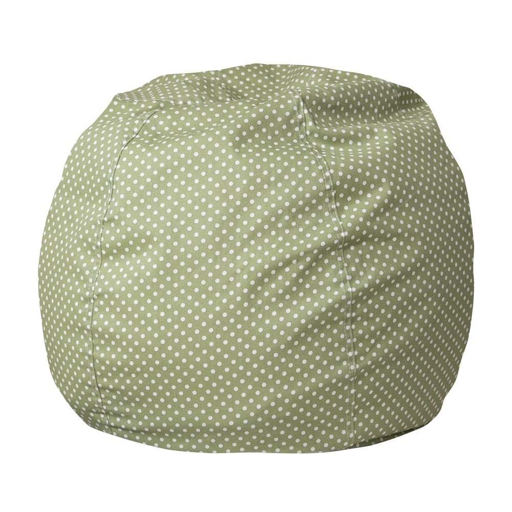 Flash Furniture Small Bean Bag Chair For Kids And Teens, Green Dot MPN:DGBEANSMDTGN