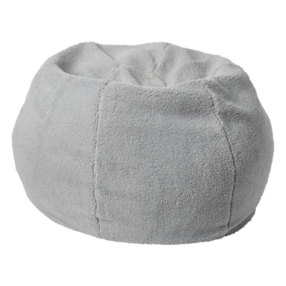Flash Furniture Small Bean Bag Chair For Kids And Teens, Gray Sherpa MPN:DGBEANSMSHRPGY