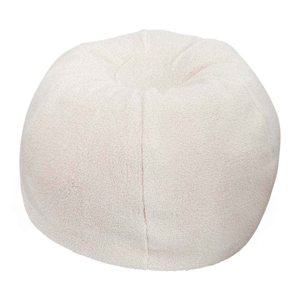 Flash Furniture Small Bean Bag Chair For Kids And Teens, Natural Sherpa MPN:DGBEANSMSHRPNAT