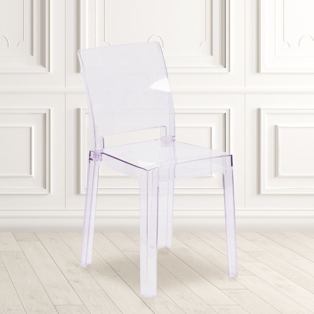 Flash Furniture Ghost Chair With Square Back, Transparent Crystal MPN:OWSQUAREBACK18