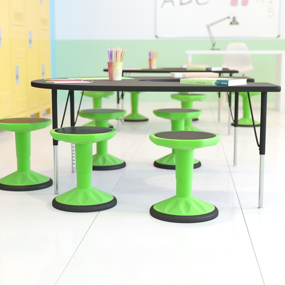 Flash Furniture Carter Adjustable Height Kids Flexible Active Stool, Green MPN:AY9001SGN