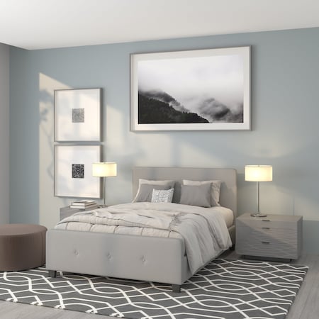 Platform Bed, Tribeca, Full, Light Gray MPN:HG-26-GG