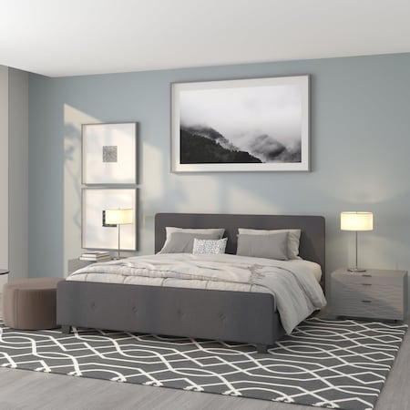 Platform Bed, Tribeca, King, Dark Gray MPN:HG-32-GG