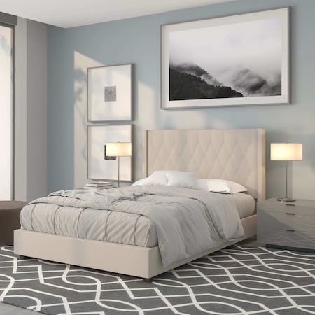 Platform Bed, Riverdale, Full, Beige MPN:HG-34-GG