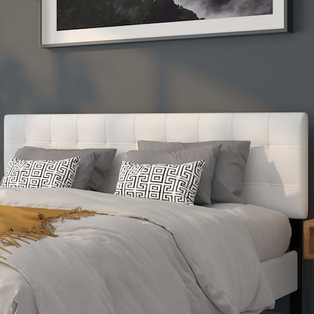 King, Bedford Headboard, White Fabric MPN:HG-HB1704-K-W-GG