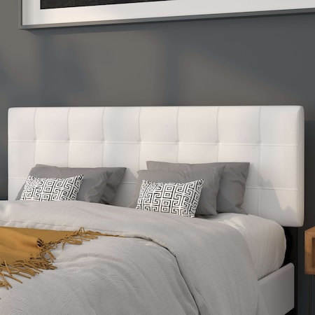 Bedford Headboard, Queen, White Fabric MPN:HG-HB1704-Q-W-GG