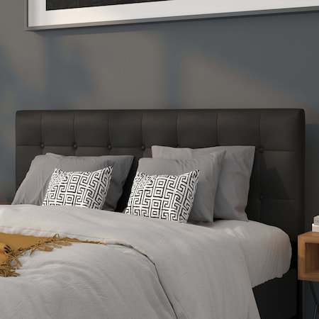 Headboard, Queen Size, Black Vinyl MPN:HG-HB1705-Q-BK-GG