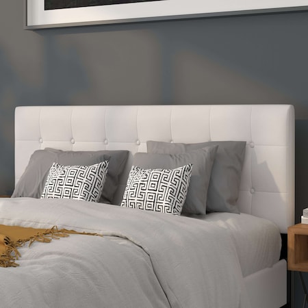 Headboard, Queen Size, White Vinyl MPN:HG-HB1705-Q-W-GG