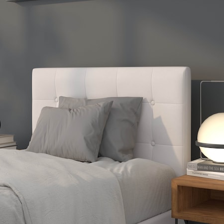 Headboard, Twin Size, White Vinyl MPN:HG-HB1705-T-W-GG