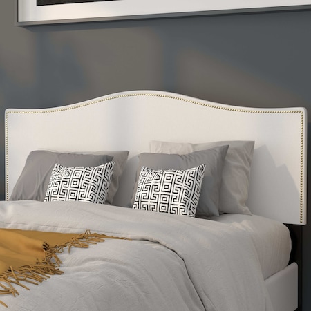 Headboard, Queen Size, White Fabric MPN:HG-HB1707-Q-W-GG