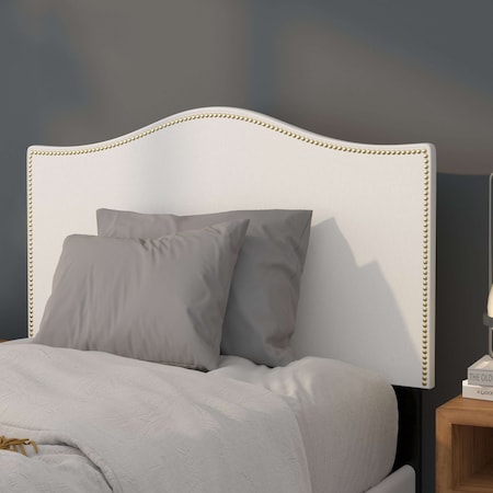 Headboard, Twin Size, White Fabric MPN:HG-HB1707-T-W-GG