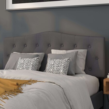 Cambridge Headboard, Queen, Gray Fabric MPN:HG-HB1708-Q-DG-GG