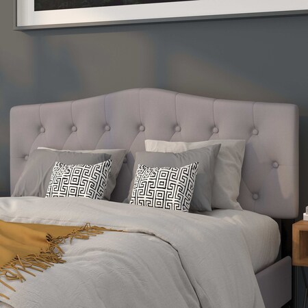 Cambridge Headboard, Queen, Gray Fabric MPN:HG-HB1708-Q-LG-GG