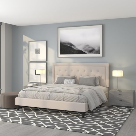 Roxbury King Platform Bed, Beige MPN:SL-BK5-K-B-GG