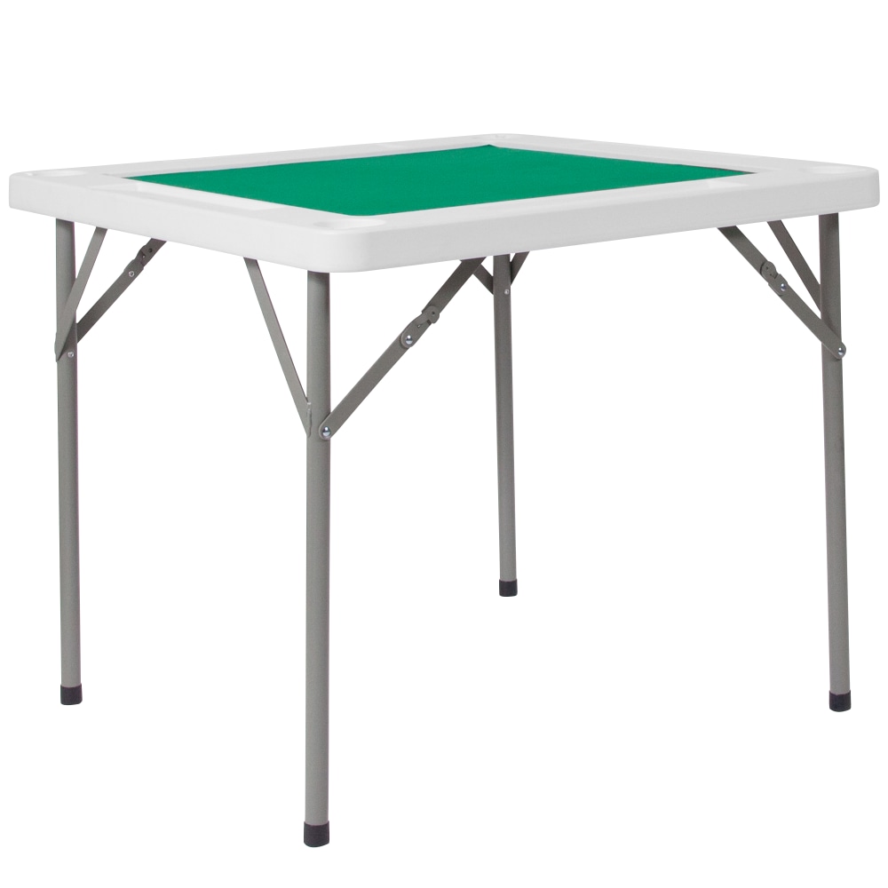 Flash Furniture 3-Foot Square Folding Game Table with Green Playing Surface and 4 Cup Holders, Green White MPN:DADMJZ88