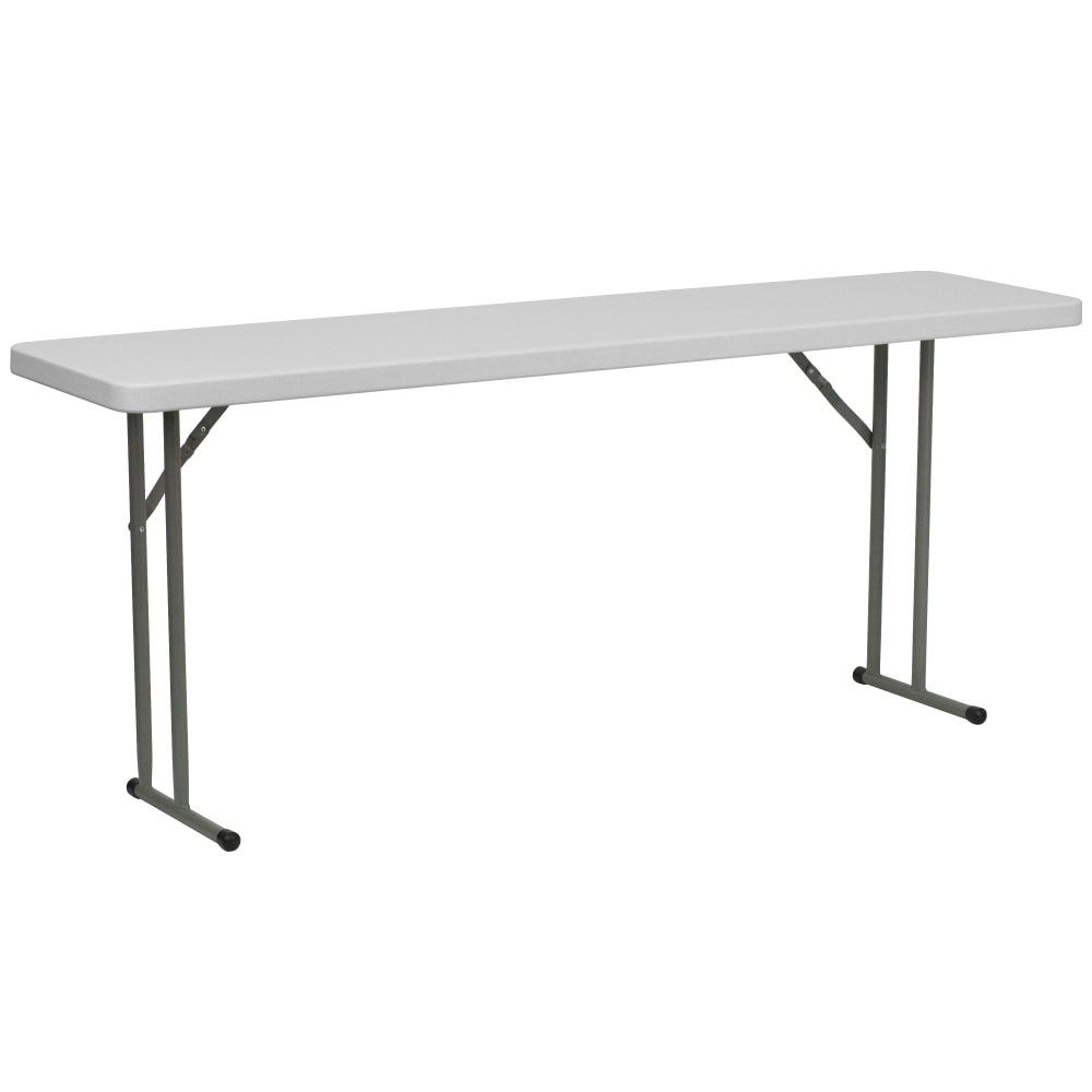 Flash Furniture Elon Plastic Folding Training Table, 29inH x 18inW x 72inD, Granite White MPN:DADYCZ180GW