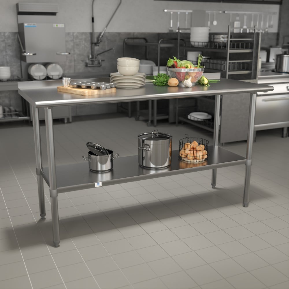 Flash Furniture Stainless Steel Prep And Work Table, 36inH x 60inW x 24inD, Silver MPN:NHWT2460BSP