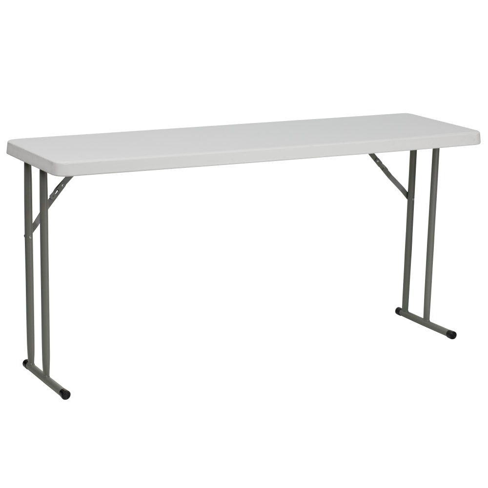 Flash Furniture Plastic Folding Training Table, 29inH x 18inW x 60inD, Granite White MPN:RB1860