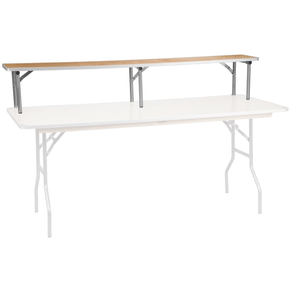 Flash Furniture Birchwood Bar Top Riser, 12inH x 11-3/4inW x 72inD, Natural/Silver MPN:XA72RS