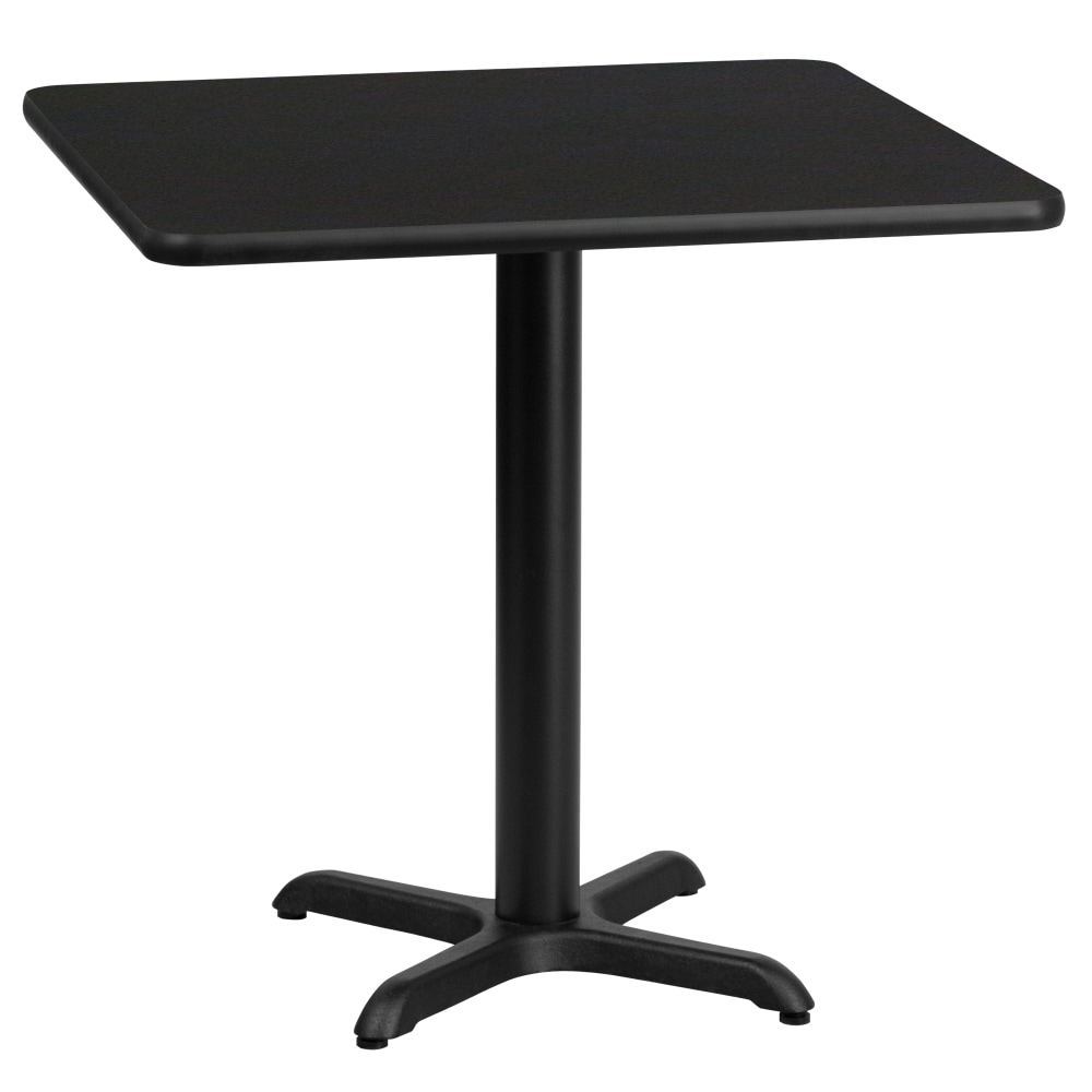 Flash Furniture Square Table With X-Style Base, 31-1/8inH x 24inW x 24inD, Black MPN:XUBK2424T2222