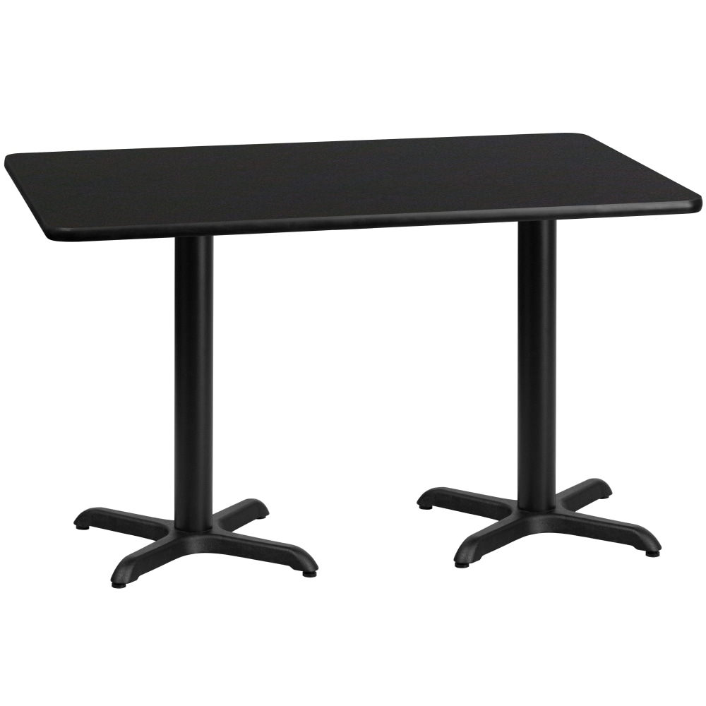 Flash Furniture Rectangular Laminate Table Top With Table Height Base, 31-3/16inH x 30inW x 60inD, Black MPN:XUBK3060T2222
