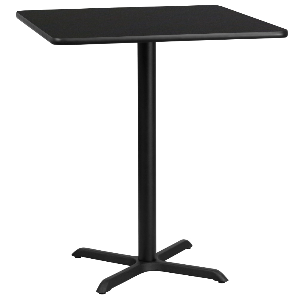 Flash Furniture Square Laminate Table Top With Bar Height Table Base, 43-3/16inH x 36inW x 36inD, Black MPN:XUBK3636T3030B