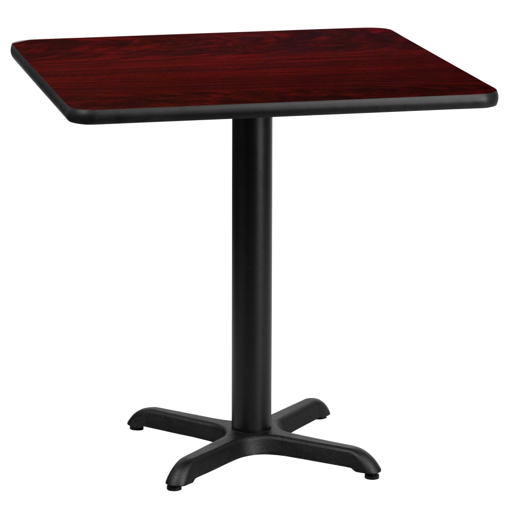 Flash Furniture Square Table With X-Style Base, 31-3/16inH x 24inW x 24inD, Mahogany MPN:XUMA2424T2222