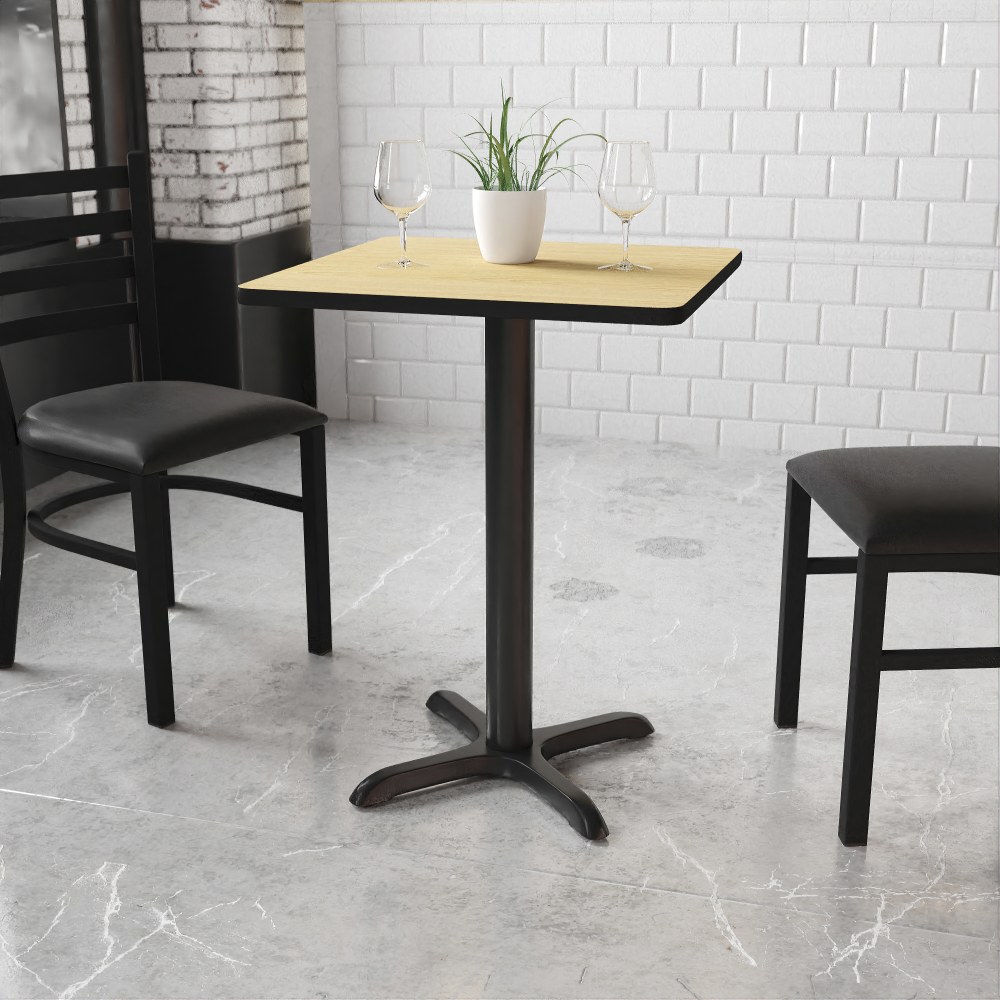 Flash Furniture Square Table With X-Style Base, 31-3/16inH x 24inW x 24inD, Natural MPN:XUNT2424T2222