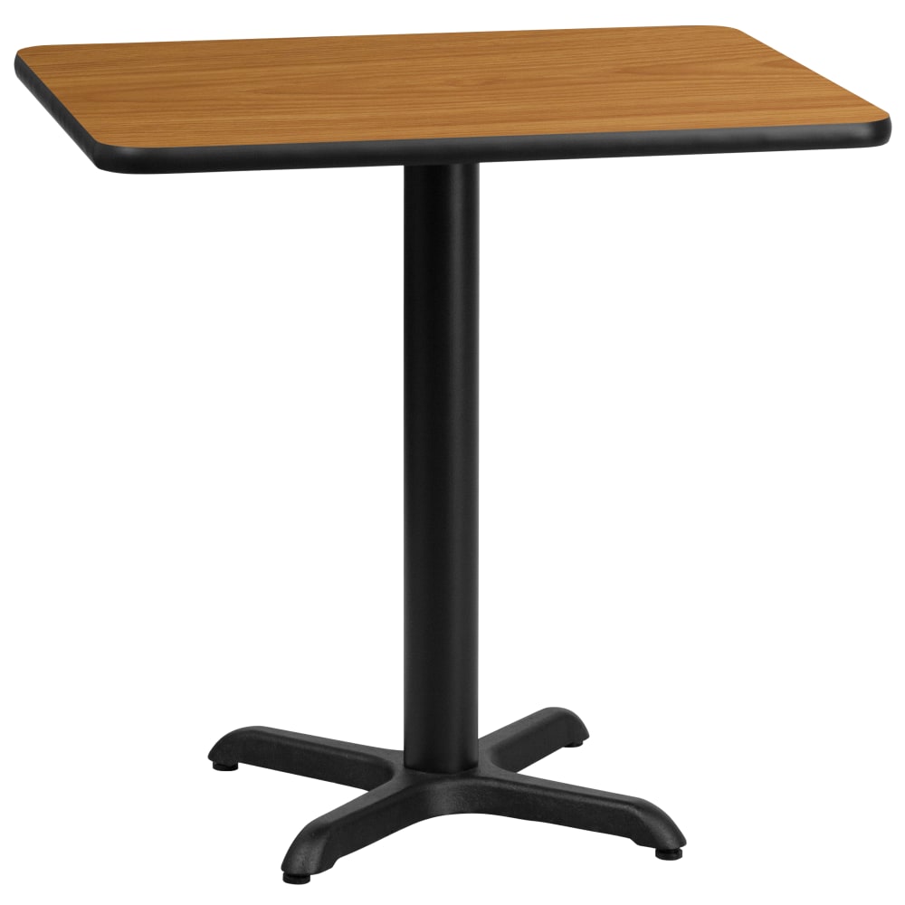 Flash Furniture Rectangular Laminate Table, 31-3/16inH x 24inW x 30inD, Black/Natural MPN:XUNT2430T2222