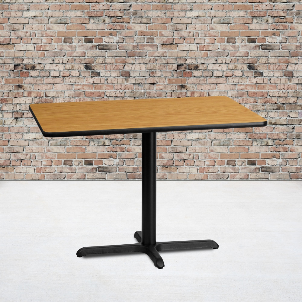 Flash Furniture Laminate Rectangular Table Top With Table-Height Base, 31-1/8inH x 30inW x 42inD, Natural/Black MPN:XUNT3042T2230