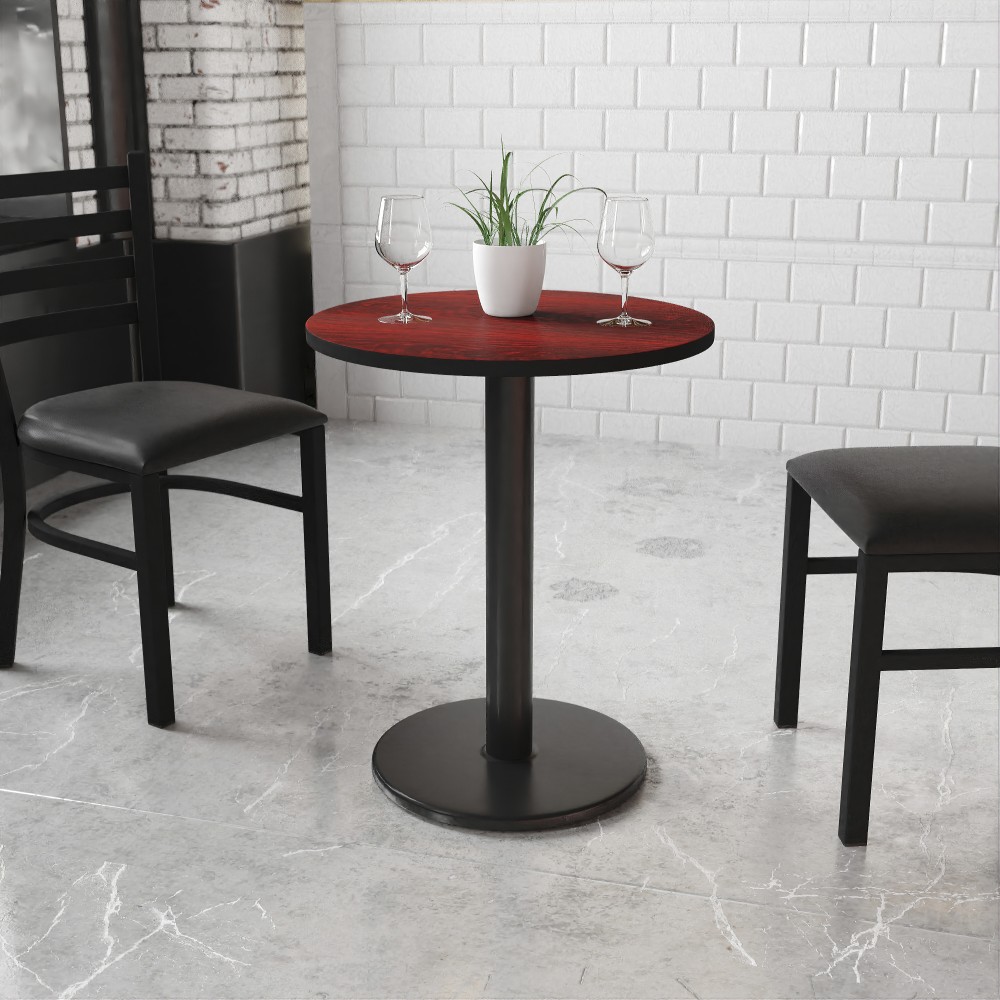 Flash Furniture Round Hospitality Table, 31-3/16inH x 24inW x 24inD, Mahogany MPN:XURD24MATR18